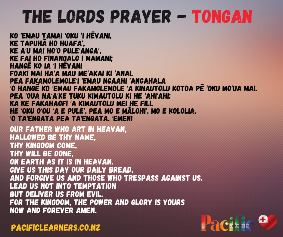 The Lords prayer in Tongan