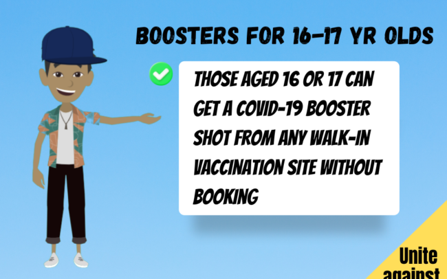 Boosters for 16 and 17 yrs olds
